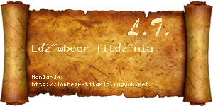 Löwbeer Titánia névjegykártya